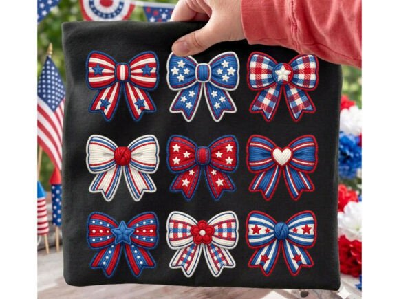 Download Patriotic Bow Grid Yarn Tshirt Design - Shirt Collection