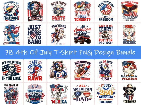 Download 4th of July T-Shirt PNG Design Bundle - Shirt Collection