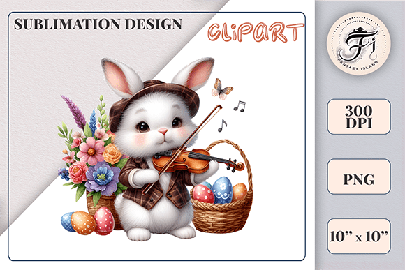Download Cute Easter Bunny with Basket and Eggs - Premium Resources
