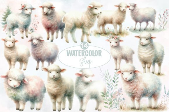 Download Watercolor Sheep Clipart - Watercolor sheep Collection