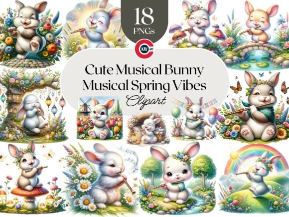 Download Cute Musical Bunny Clipart Bundle - Premium Resources