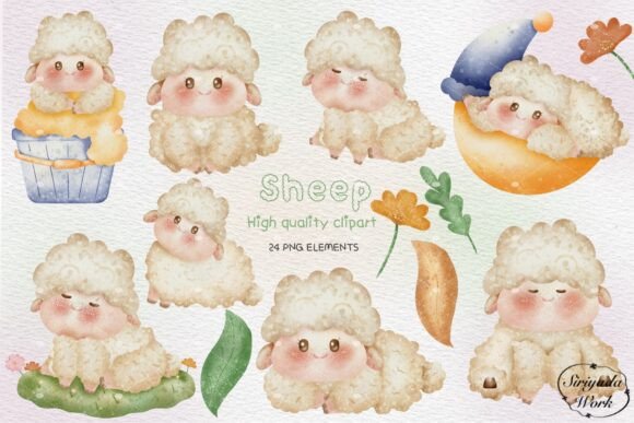 Download Watercolor Sheep Clipart, Nursery Clipar - Watercolor sheep Collection