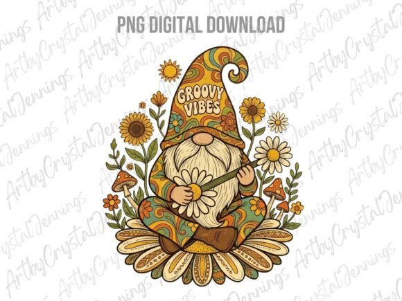 Download Vintage Retro Floral Gnome PNG - Floral gnome png Collection