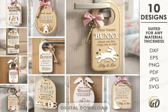 Download Easter Magic Key Door Hangers Bundle - Easter magic Collection
