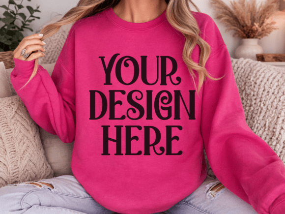 Download Gildan 18000 Heliconia Sweatshirt Mockup - Shirt Collection